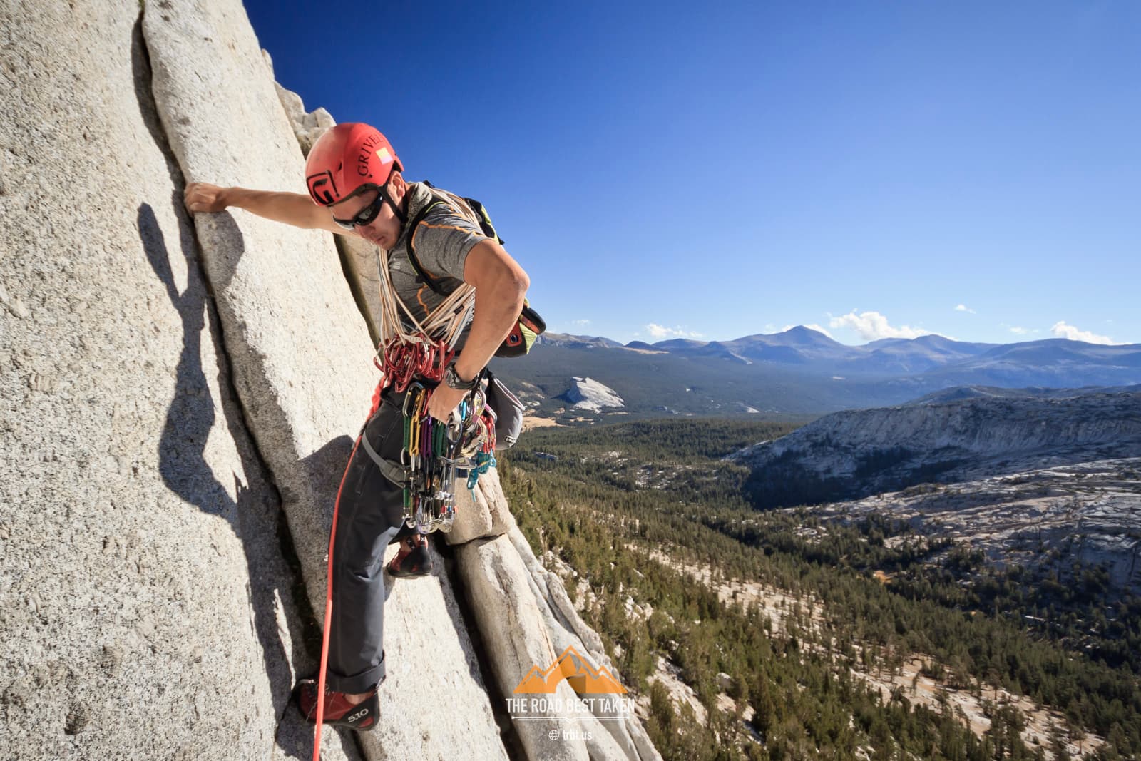 Tuolumne Meadows, California - Photo by Josh Strater. A picture of me climbing in Tuolumne Meadows, California.